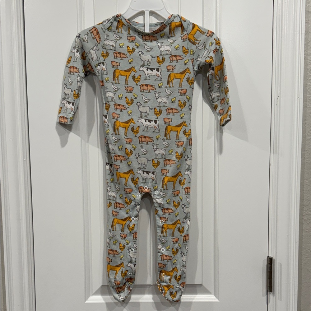 Gray Animal Print Kids One Piece